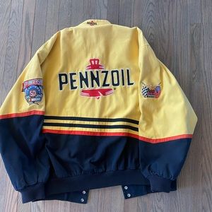 Jeff Hamilton Pennzoil Racing NASCAR Steve Park Jacket Mens XXL Yellow